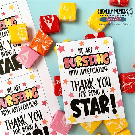 Starburst Teacher Appreciation Printable